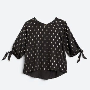 Papermoon - Larie Tie Sleeve Foil Print Blouse